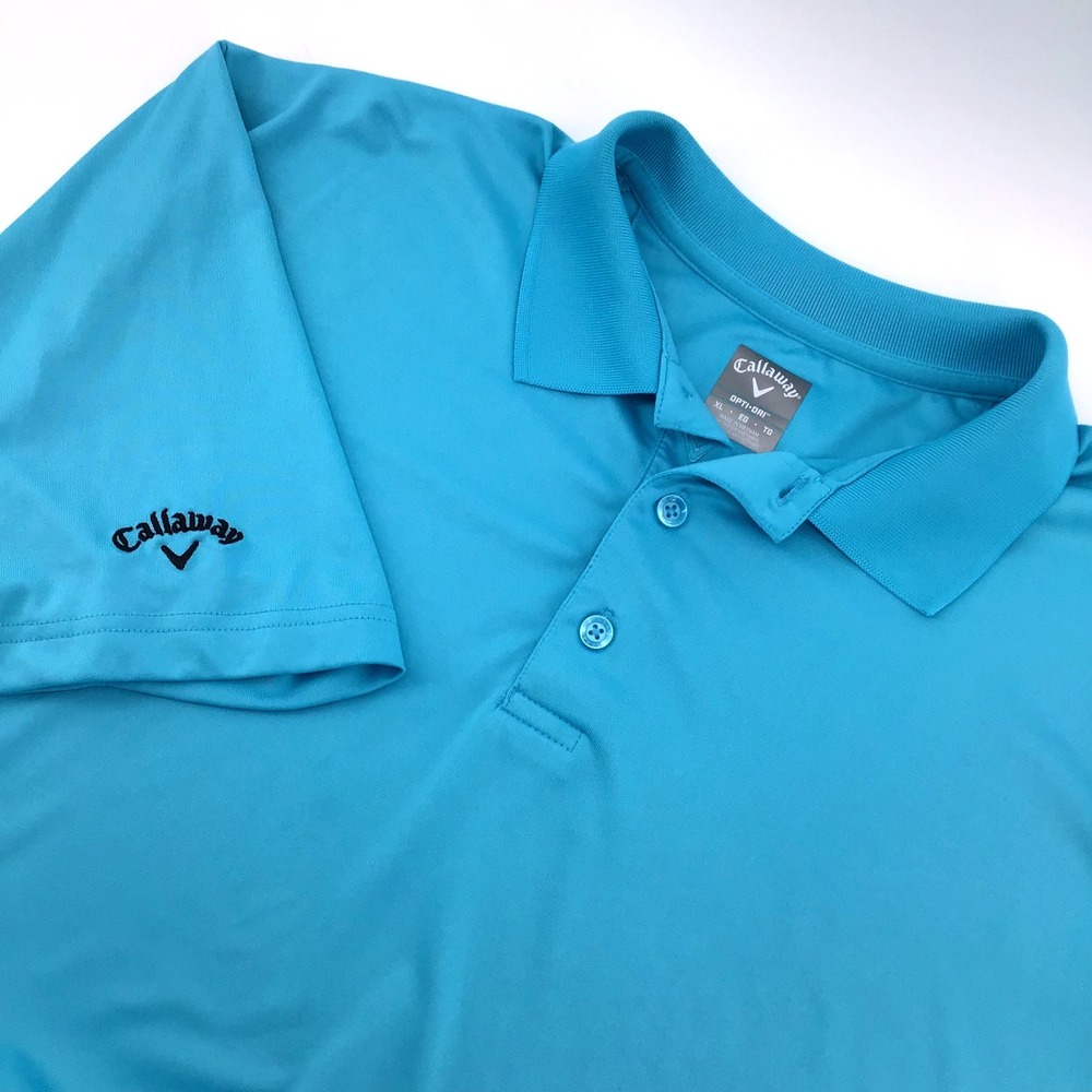 Callaway Mens Opti-Dri Golf Polo Shirt XL Blue Short Sleeve Performance